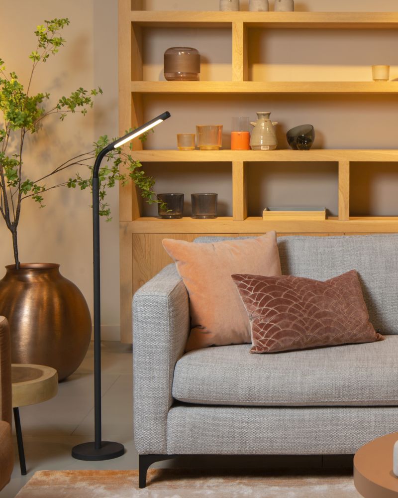 Lucide GILLY - Dobíjacia stojaca lampa na čítanie - Batéria - LED Dim. - 1x3W 2700K - Čierna